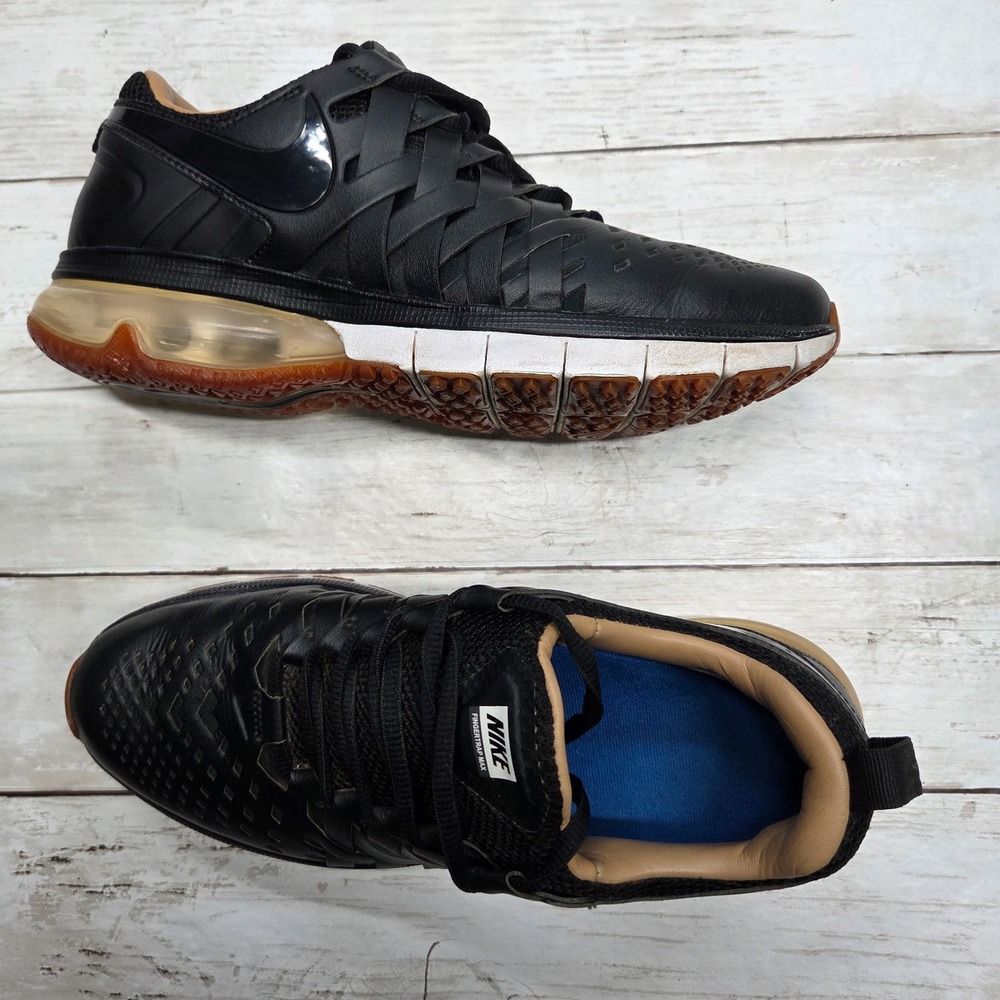 2014 Nike Fingertrap Max Training Shoes Men 8 Black Gum 653987-021 Leather